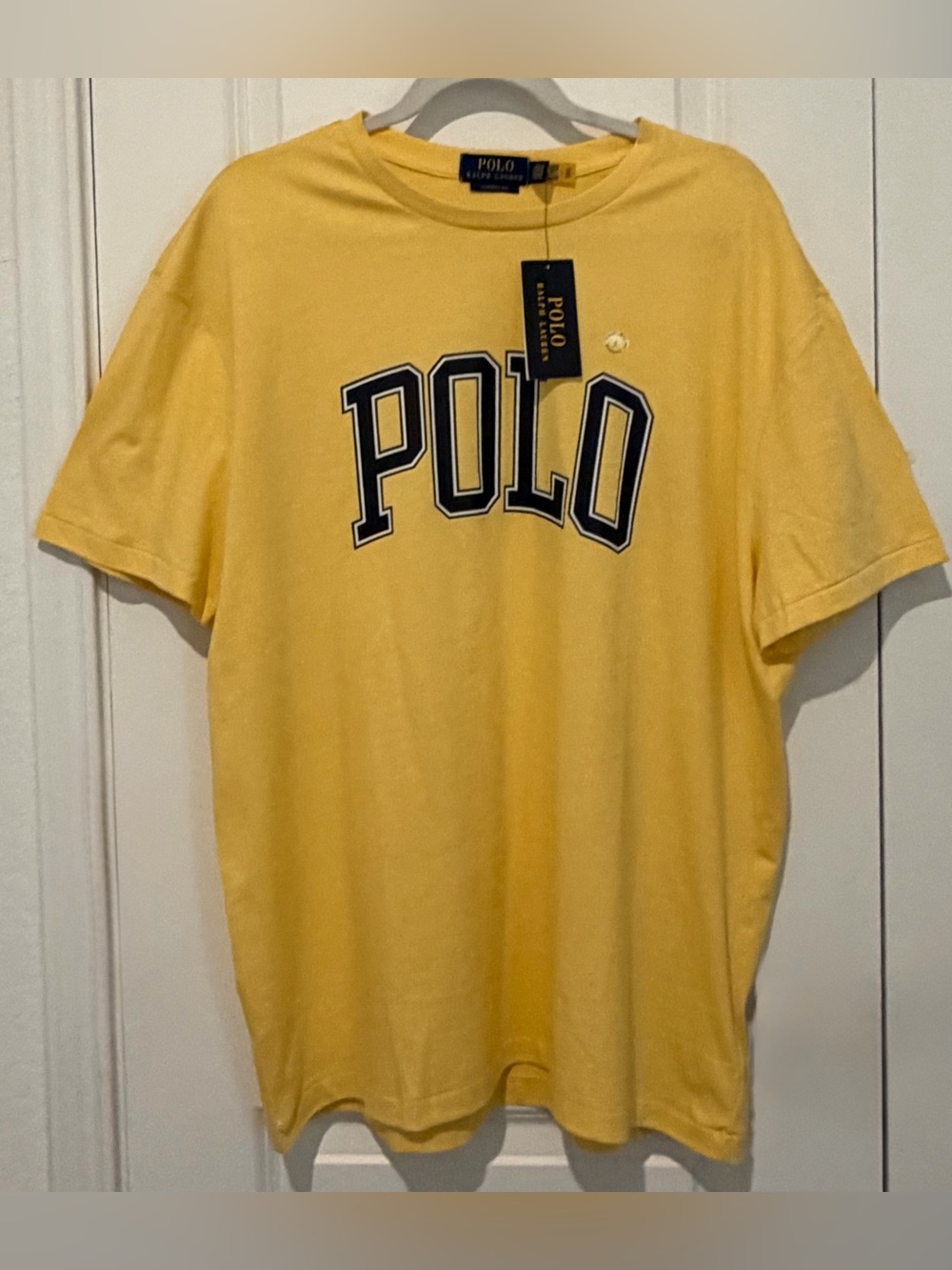 Polo Ralph Lauren Logo Classic Fit Cotton T-Shirt Yellow Blue Men’s Size L